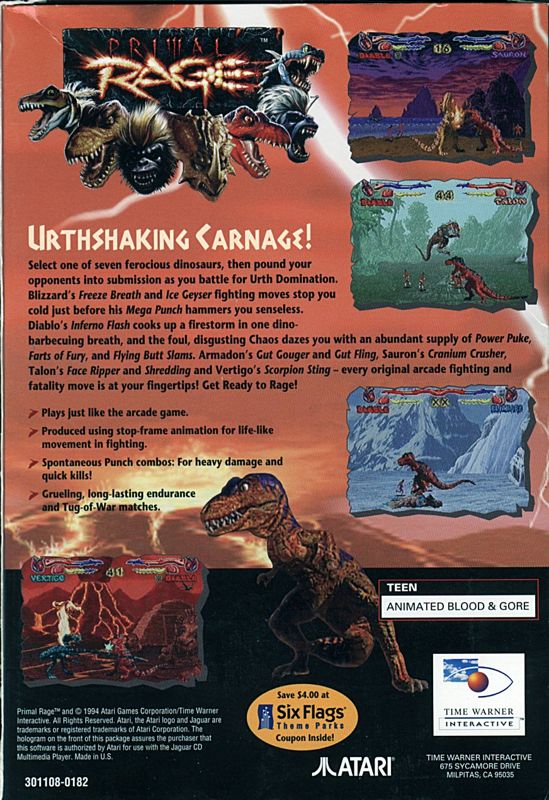 Primal Rage (CD) box art for Jaguar